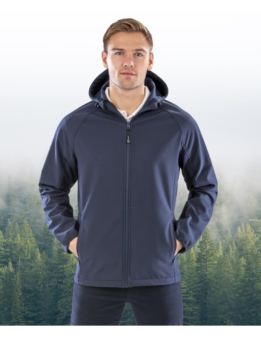 RES-R911M-Mens Recycled 3-Layer Printable Hooded Softshell Jacket